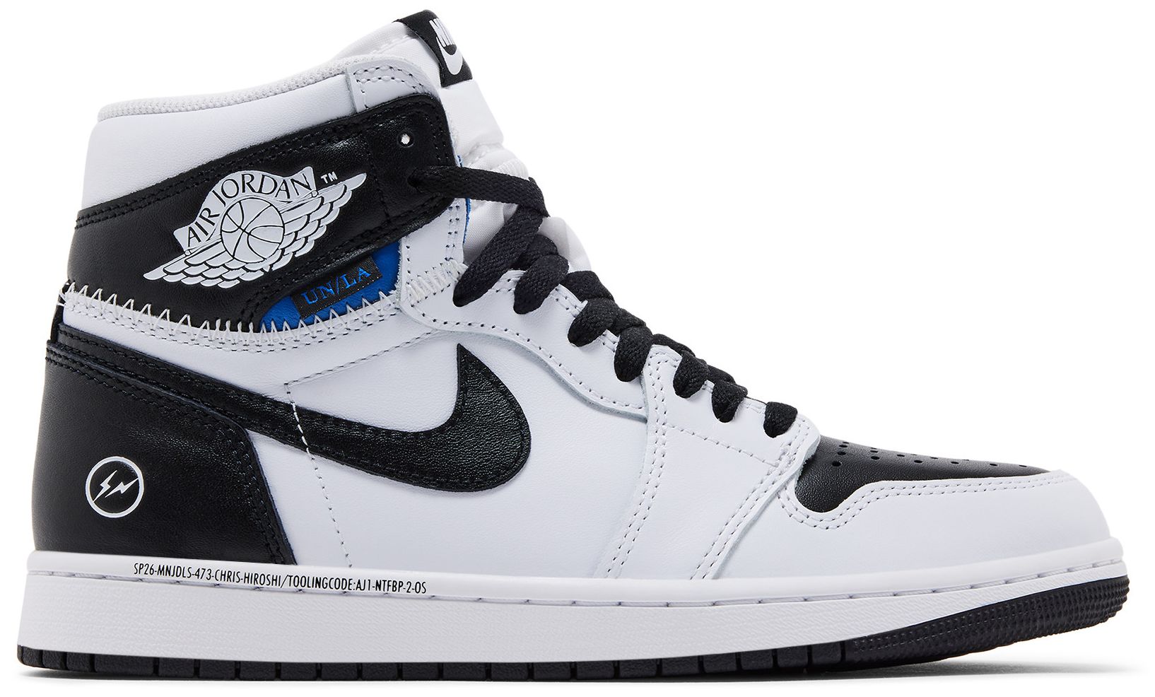 Fragment and Union LA Air Jordan 1 High White and Black